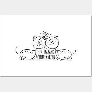 Cuddly cats couple Posters and Art